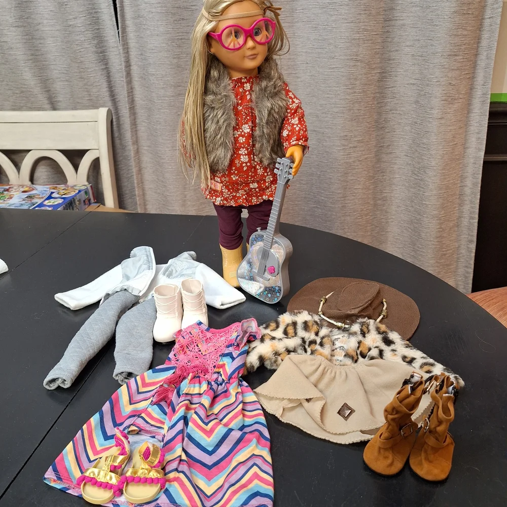 Our Generation 18 Inch Doll with Guitar & 4 Total Outfits - Picture 3 of 8